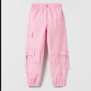 Zara Girls' Pants Casual Twill Cargo Joggers with Adjustable Elastic Waistband